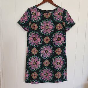J. Crew Black Kalidescope Patterned Dress, Size 6